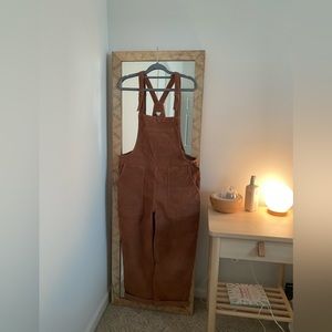 Aerie corduroy overalls in rust color